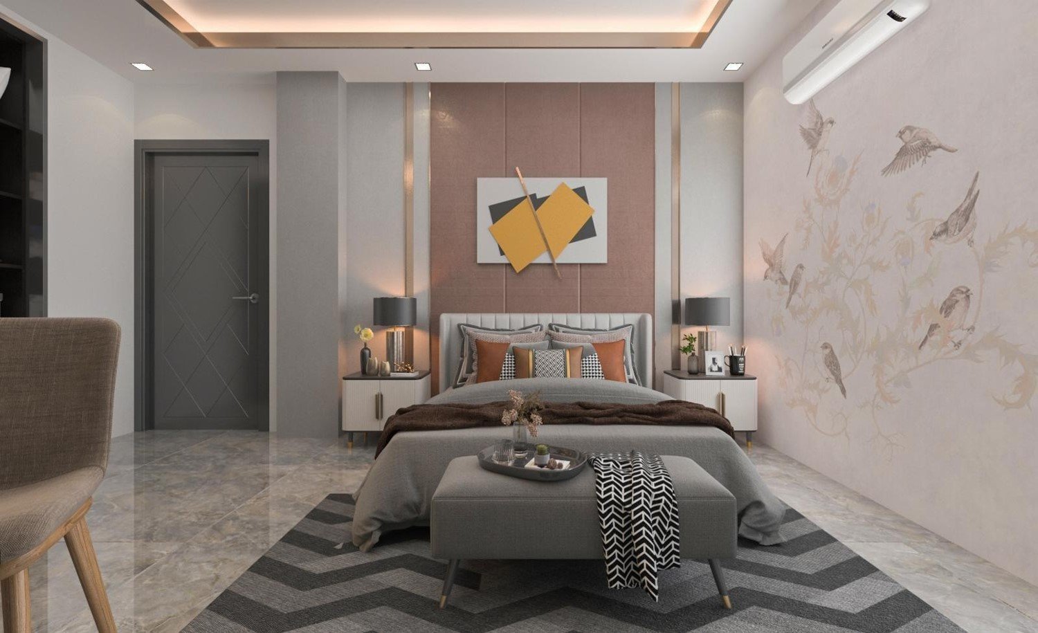 Minimalist master bedroom interior design by Nesthetica